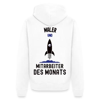 Mitarbeiter des Monats Maler Bester Mann Malerei - Unisex Premium Bio Zip Hoodie - Weiß - Hinten - Thijin (182cm)