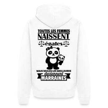 Marraine Cadeau Femme Panda Bébé - Veste à capuche bio Premium Unisexe - blanc - Dos - Thijin (182cm)