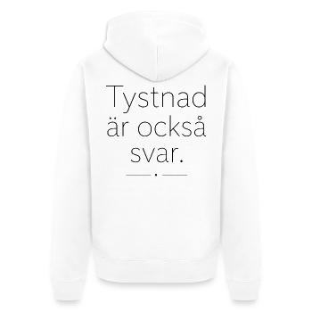 Citation Suédoise Le Silence est une Réponse - Veste à capuche bio Premium Unisexe - blanc - Dos - Thijin (182cm)
