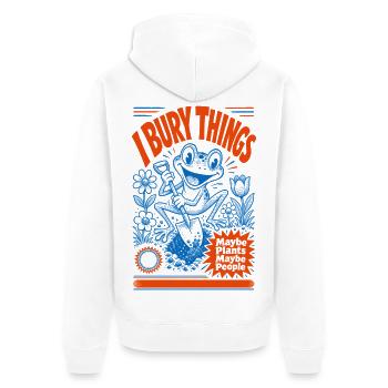 Stadtgarten schmutzige Dinge vielleicht Pflanzen - Unisex Premium Bio Zip Hoodie - Weiß - Hinten - Thijin (182cm)