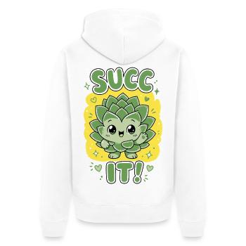 Jardinage urbain Succ It Plantes biologiques - Veste à capuche bio Premium Unisexe - blanc - Dos - Thijin (182cm)