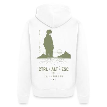 Ctrl Alt Esc Retro Skyline - Unisex Premium Bio Zip Hoodie - Weiß - Hinten - Thijin (182cm)