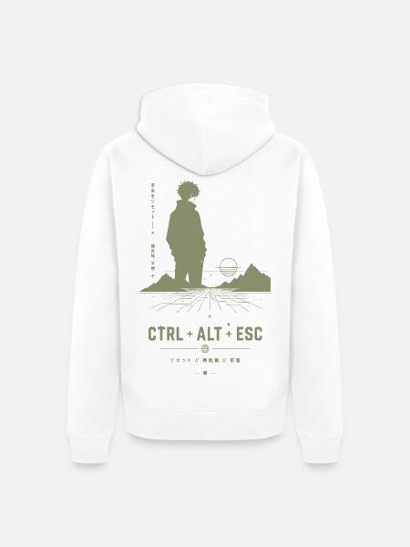 Ctrl Alt Esc Retro Skyline - Unisex Premium Bio Zip Hoodie - Weiß