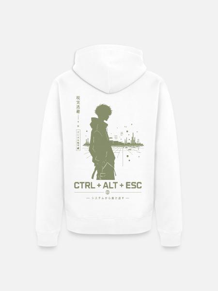 Ctrl+Alt+Esc Stadt-Silhouette - Unisex Premium Bio Zip Hoodie - Weiß