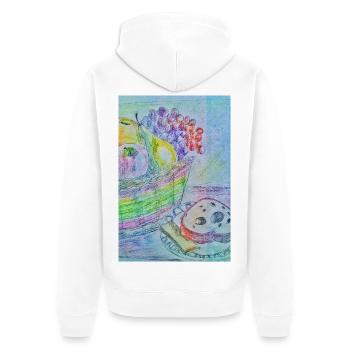 Obstkorb - Unisex Premium Bio Zip Hoodie - Weiß - Hinten - Thijin (182cm)