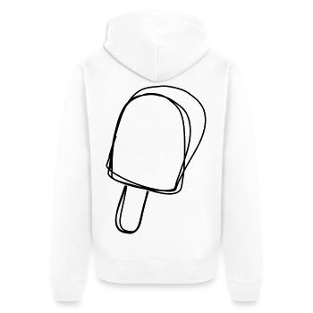 Stieleis handgezeichnet - Unisex Premium Bio Zip Hoodie - Weiß - Hinten - Thijin (182cm)