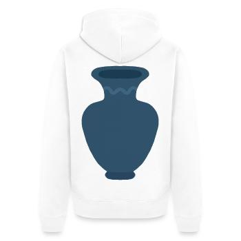 Azure Vase Silhouette Art - Unisex Premium Bio Zip Hoodie - Weiß - Hinten - Thijin (182cm)