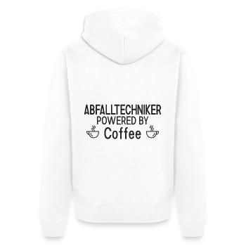 Waste Technician Powered By Coffee - Unisex Premium Organic Zip Hoodie - white - Back - Thijin (182cm)
