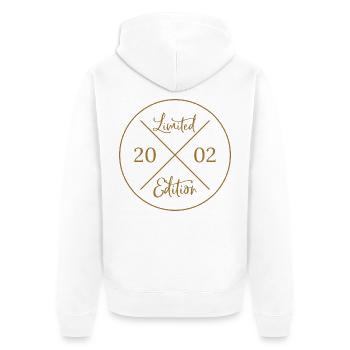Edition Limitée 2002 - Cadeau d’anniversaire - Veste à capuche bio Premium Unisexe - blanc - Dos - Thijin (182cm)