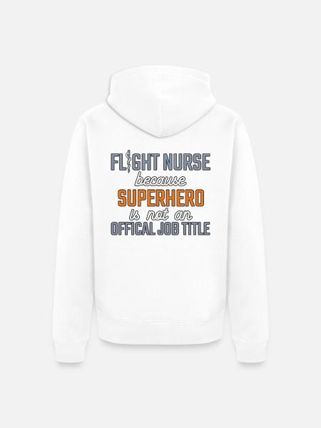 Flight Nurse Superhero Luftrettung - Unisex Premium Bio Zip Hoodie - Weiß