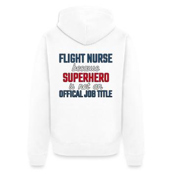 Flight Nurse Superhero Luftrettung - Unisex Premium Bio Zip Hoodie - Weiß - Hinten - Thijin (182cm)
