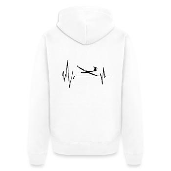 Planeur Battement de coeur Planeur - Veste à capuche bio Premium Unisexe - blanc - Dos - Thijin (182cm)