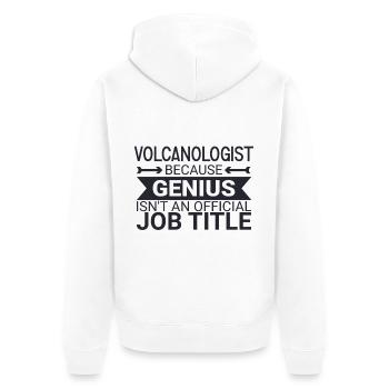 Volcanologist Genius Volcanology - Unisex Premium Organic Zip Hoodie - white - Back - Thijin (182cm)