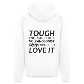 Volcanologist crazy Volcanology - Unisex Premium Organic Zip Hoodie - white - Back - Thijin (182cm)