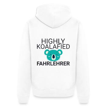 Instructeur de conduite Koalafied auto-école - Veste à capuche bio Premium Unisexe - blanc - Dos - Thijin (182cm)