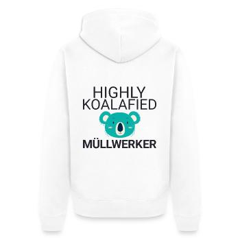 Garbage collector Koalafied - Unisex Premium Organic Zip Hoodie - white - Back - Thijin (182cm)