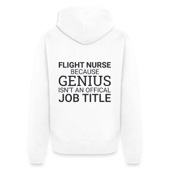 Flight Nurse Genius Luftrettung - Unisex Premium Bio Zip Hoodie - Weiß - Hinten - Thijin (182cm)