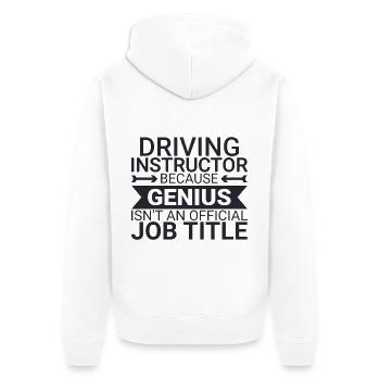 Instructeur de conduite Genius Drive Tutor - Veste à capuche bio Premium Unisexe - blanc - Dos - Thijin (182cm)