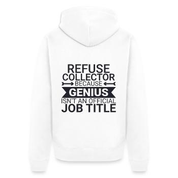 Refuse collector Genius - Unisex Premium Bio Zip Hoodie - Weiß - Hinten - Thijin (182cm)