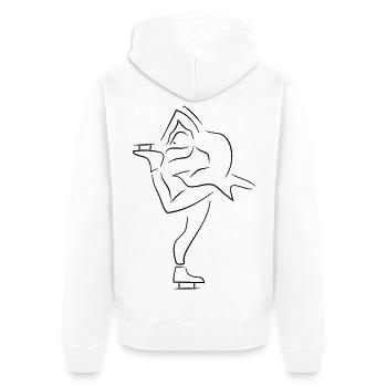 Patineur artistique - Veste à capuche bio Premium Unisexe - blanc - Dos - Thijin (182cm)