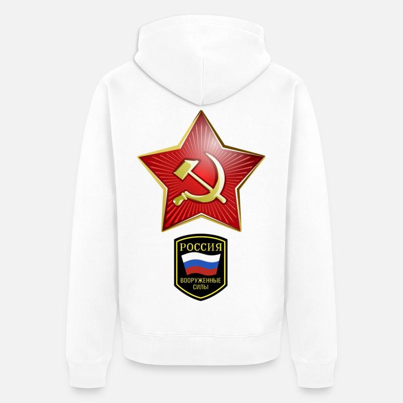 Hammer & Sichel Russie - Veste à capuche bio Premium Unisexe - blanc