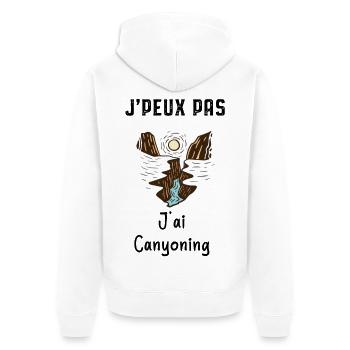 je peux pas j'ai canyoning - Veste à capuche bio Premium Unisexe - blanc - Dos - Thijin (182cm)