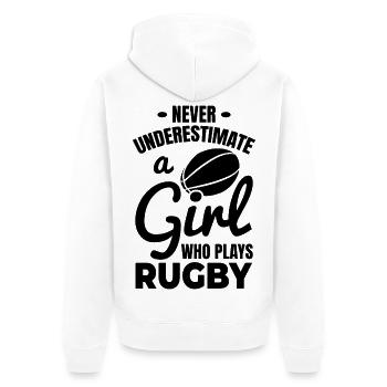 Rugby player - Unisex Premium Organic Zip Hoodie - white - Back - Thijin (182cm)