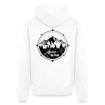 Apres ski profi - Unisex Premium Bio Zip Hoodie - Weiß - Hinten - Thijin (182cm)