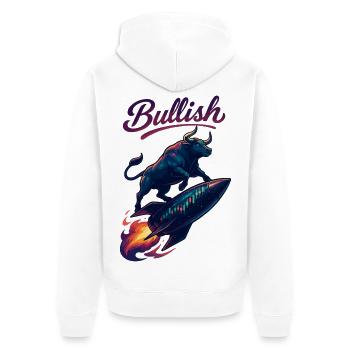 Stock Bull Bull Chart Profit Rocket Gift - Veste à capuche bio Premium Unisexe - blanc - Dos - Thijin (182cm)
