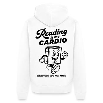 La lecture est mon cardio - Veste à capuche bio Premium Unisexe - blanc - Dos - Thijin (182cm)
