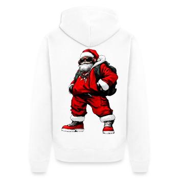 Le rappeur Santa Claus - Veste à capuche bio Premium Unisexe - blanc - Dos - Thijin (182cm)