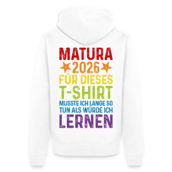 Matura 2026 - Veste à capuche bio Premium Unisexe - blanc - Dos - Thijin (182cm)