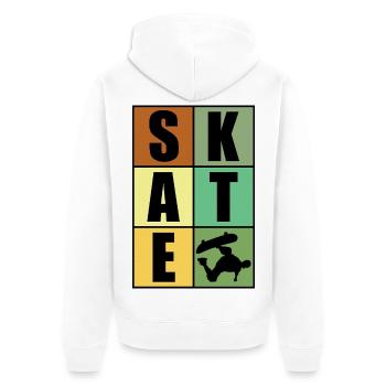 skate skateboard - Veste à capuche bio Premium Unisexe - blanc - Dos - Thijin (182cm)