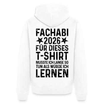 Fachabi 2026 - Veste à capuche bio Premium Unisexe - blanc - Dos - Thijin (182cm)
