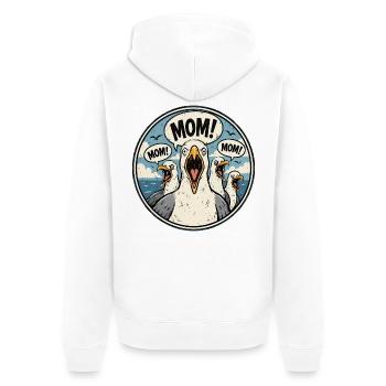 Mom! The Seagull's Cry: Parent Humor - Unisex Premium Organic Zip Hoodie - white - Back - Thijin (182cm)