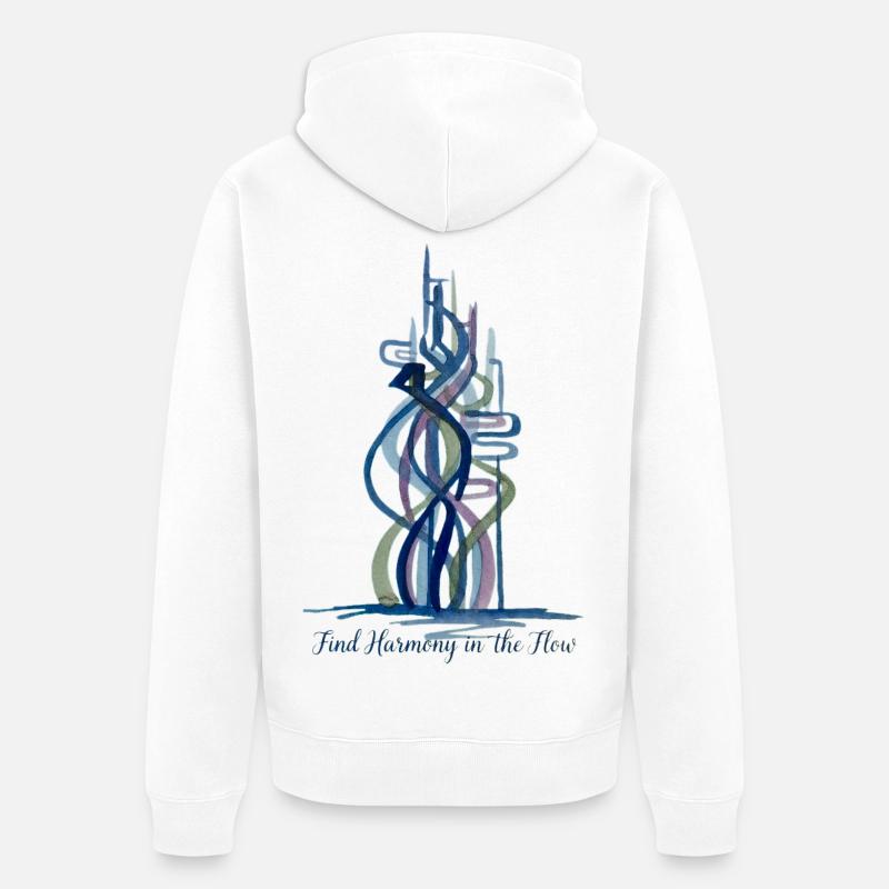 Harmonie dans le Flux - Veste à capuche bio Premium Unisexe - blanc