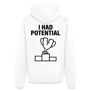 I Had Sarcastic Humor Potential - Unisex Premium Organic Zip Hoodie - white - Back - Thijin (182cm)