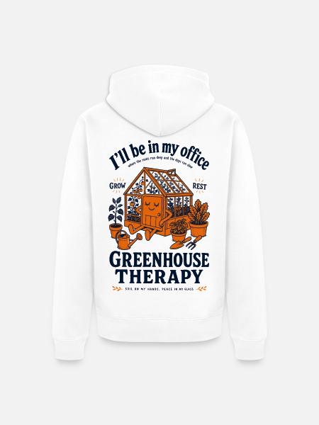 Gewächshaustherapie Organisches Gärtnern - Unisex Premium Bio Zip Hoodie - Weiß