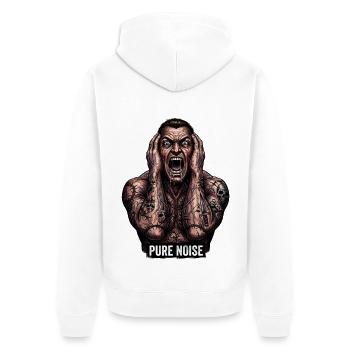 Pure Noise Screamer - Unisex Premium Bio Zip Hoodie - Weiß - Hinten - Thijin (182cm)