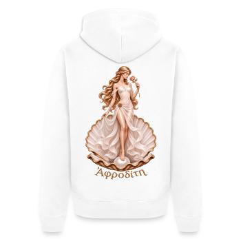 Aphrodite Göttin Muschel Mythologie Kunst - Unisex Premium Bio Zip Hoodie - Weiß - Hinten - Thijin (182cm)