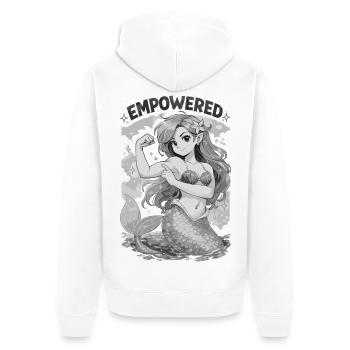 Empowered Mermaid – Starke Meerjungfrau Power - Unisex Premium Bio Zip Hoodie - Weiß - Hinten - Thijin (182cm)