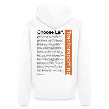 Wähle Leif - Unisex Premium Bio Zip Hoodie - Weiß - Hinten - Thijin (182cm)