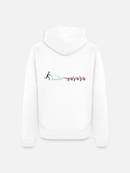 Dog Sled Dog Sports - Unisex Premium Organic Zip Hoodie - white
