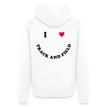 Athletics - Unisex Premium Organic Zip Hoodie - white - Back - Thijin (182cm)
