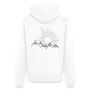 Mountains - Unisex Premium Organic Zip Hoodie - white - Back - Thijin (182cm)