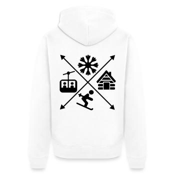 ki - Unisex Premium Bio Zip Hoodie - Weiß - Hinten - Thijin (182cm)