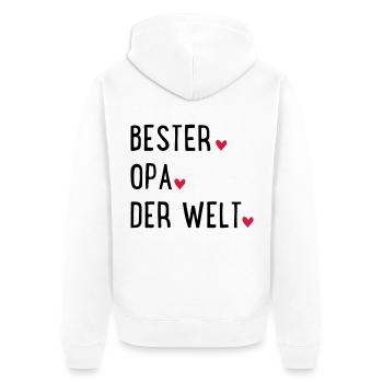 Grandfather - Unisex Premium Organic Zip Hoodie - white - Back - Thijin (182cm)