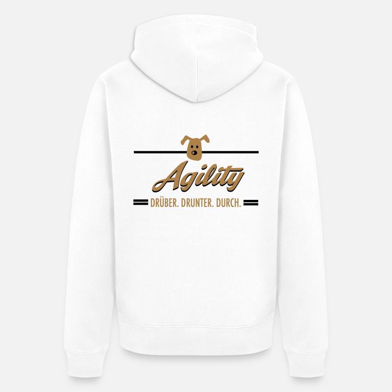 Agility - Unisex Premium Bio Zip Hoodie - Weiß