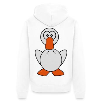 Gans - Unisex Premium Bio Zip Hoodie - Weiß - Hinten - Thijin (182cm)
