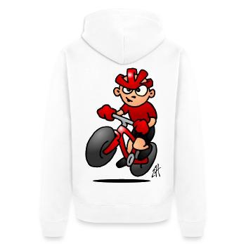 MTB - Unisex Premium Bio Zip Hoodie - Weiß - Hinten - Thijin (182cm)